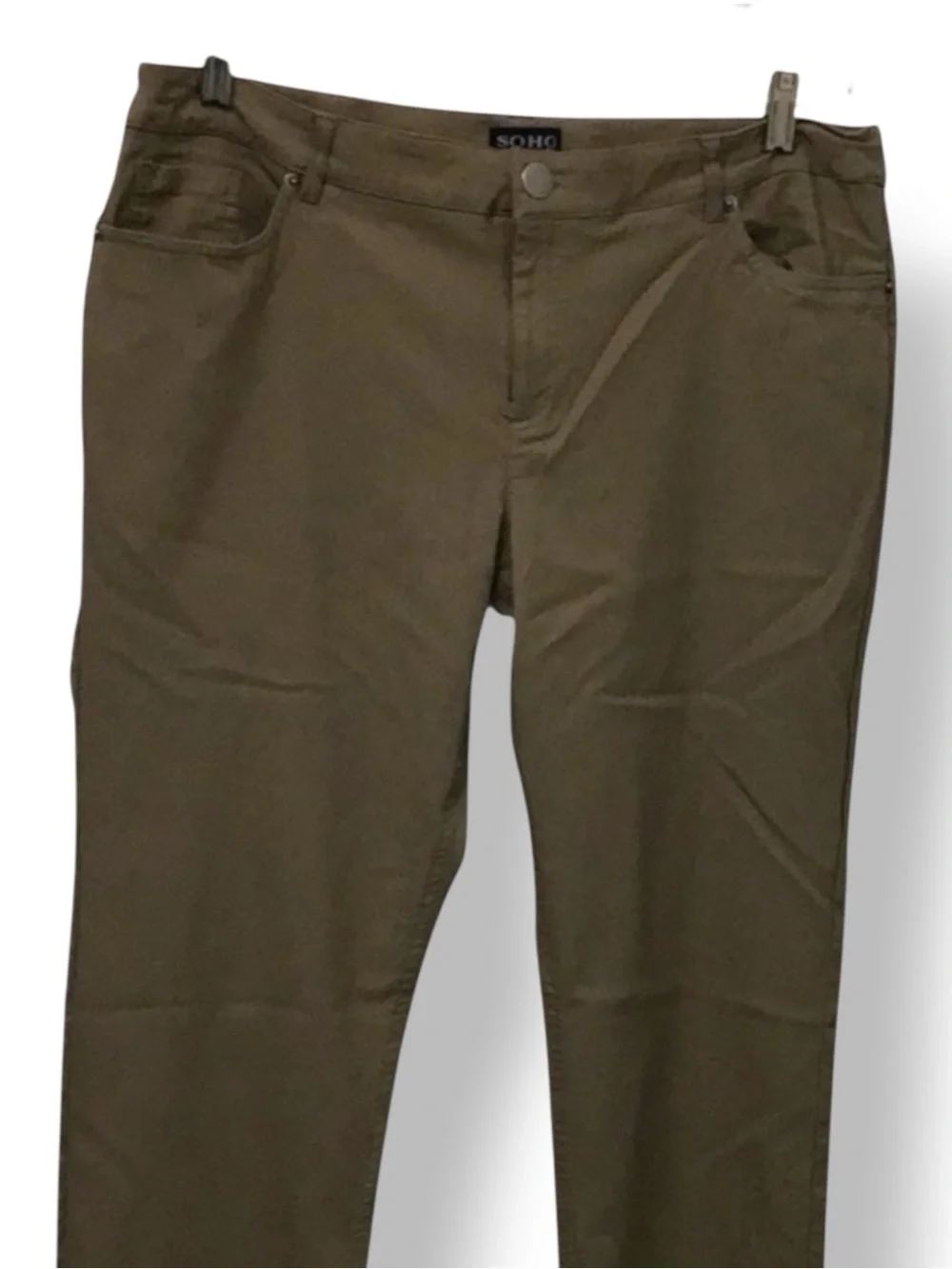 SOHO Apparel Women’s Straight Leg Pants | Neutral Workwear Trouser Camel Size 16